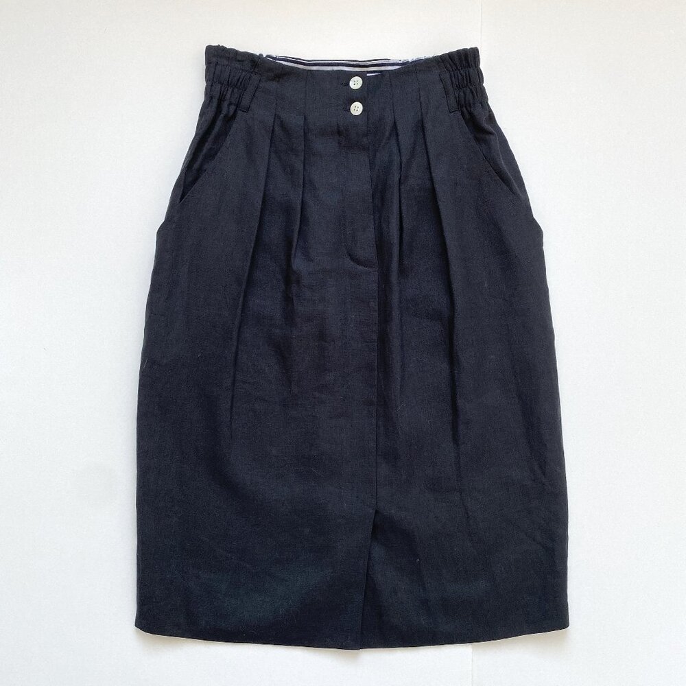 Ronaldus Shamask 100% Linen Skirt, XS/Small, pleated, paper bag waist